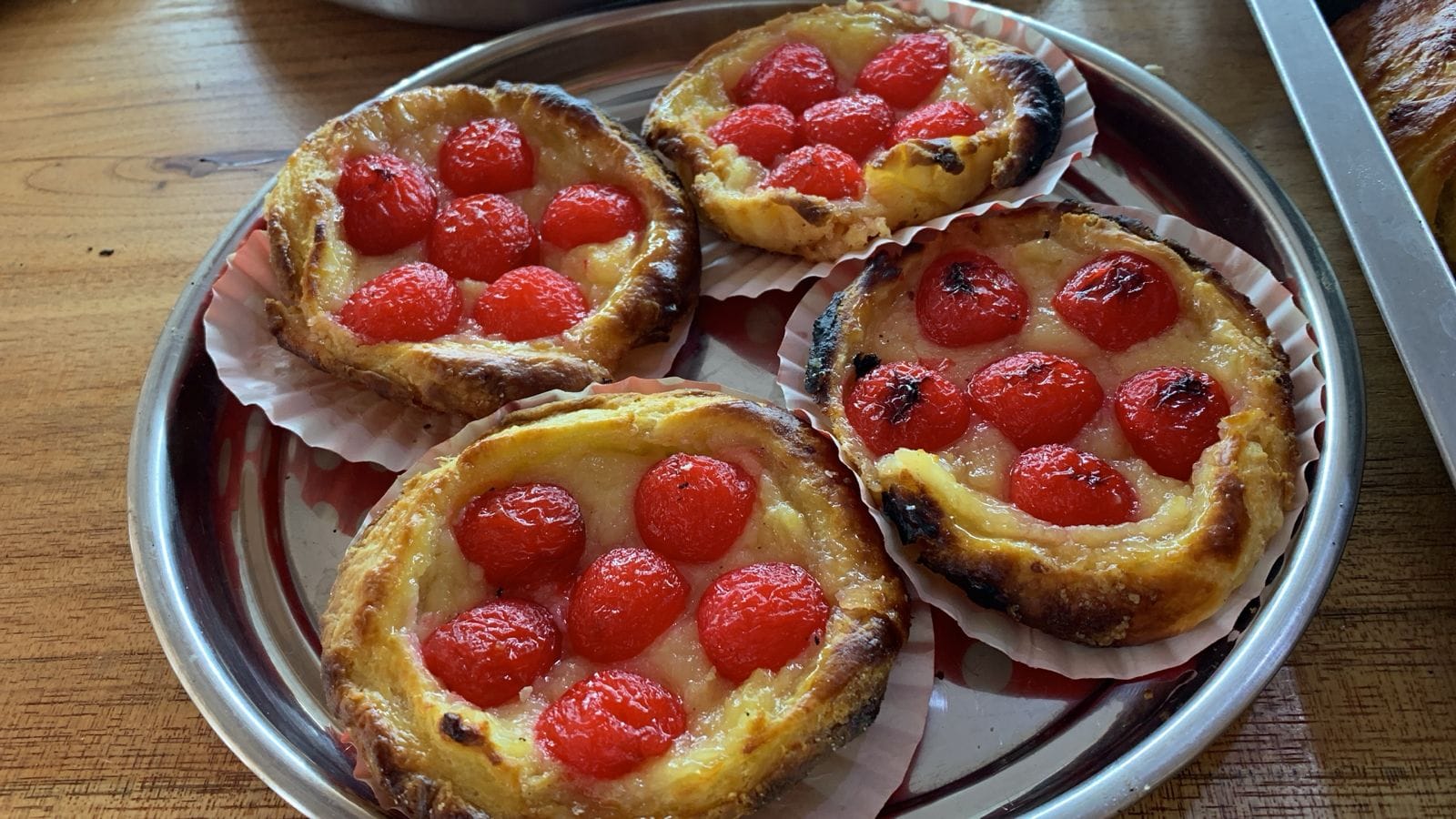 Fresh raspberry pies with perfect crusts